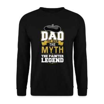 Papa - Der Mann, Der Mythos, Die Malerlegende - Unisex Pullover - Schwarz - Vorne - Alina (178cm) & Michal (187cm)