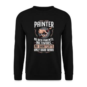 Maler - Nur Harte Arbeit - Unisex Pullover - Schwarz - Vorne - Alina (178cm) & Michal (187cm)