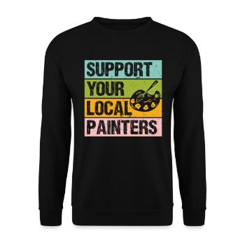 Support your local painters - Unisex Sweatshirt - black - Front - Alina (178cm) & Michal (187cm)