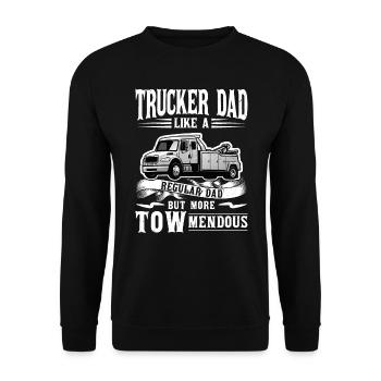 Trucker Dad - Wie Ein Normaler Vater - Unisex Pullover - Schwarz - Vorne - Alina (178cm) & Michal (187cm)