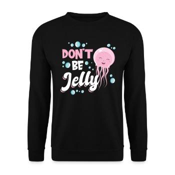 Don't Be Jelly - Qualle - Unisex Pullover - Schwarz - Vorne - Alina (178cm) & Michal (187cm)