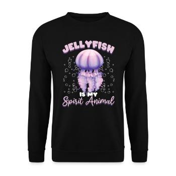 Jellyfish is my soul animal - Unisex Sweatshirt - black - Front - Alina (178cm) & Michal (187cm)