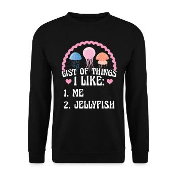 Je m’aime moi-même et les méduses - Sweat-shirt Unisexe - noir - Devant - Alina (178cm) & Michal (187cm)