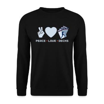 Peace Love Decks - Trading Card - Unisex Sweatshirt - black - Front - Alina (178cm) & Michal (187cm)
