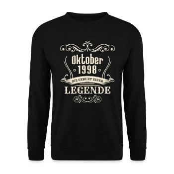 Oktober 1998 - Die Geburt einer Legende - Unisex Pullover - Schwarz - Vorne - Alina (178cm) & Michal (187cm)