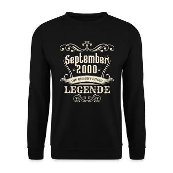 September 2000 - Die Geburt einer Legende - Unisex Pullover - Schwarz - Vorne - Alina (178cm) & Michal (187cm)