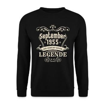 September 1955 - The birth of a legend - Unisex Sweatshirt - black - Front - Alina (178cm) & Michal (187cm)