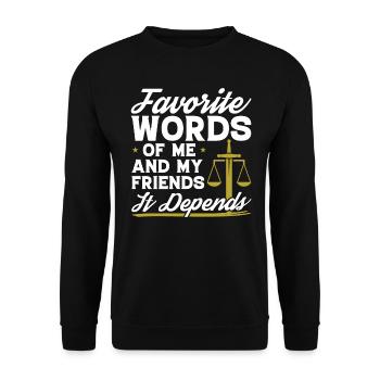 Lustiger Jurastudent - Unisex Pullover - Schwarz - Vorne - Alina (178cm) & Michal (187cm)