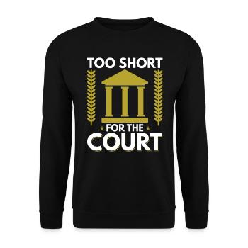 Zu Kurz Fürs Gericht - Jurastudent - Unisex Pullover - Schwarz - Vorne - Alina (178cm) & Michal (187cm)