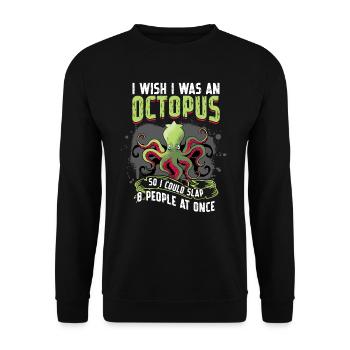 Ein Oktopus Kann 8 Personen Gleichzeitig Schlagen - Unisex Pullover - Schwarz - Vorne - Alina (178cm) & Michal (187cm)