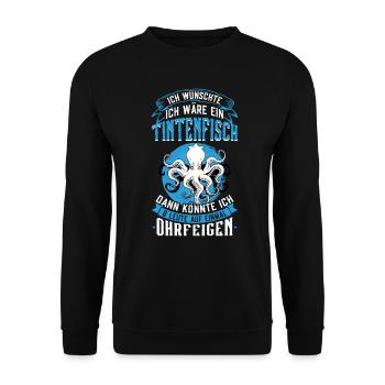 Ein Oktopus Kann 8 Personen Gleichzeitig Schlagen - Unisex Pullover - Schwarz - Vorne - Alina (178cm) & Michal (187cm)