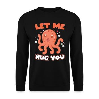 Lass Mich Dich Umarmen - Octopus - Unisex Pullover - Schwarz - Vorne - Alina (178cm) & Michal (187cm)