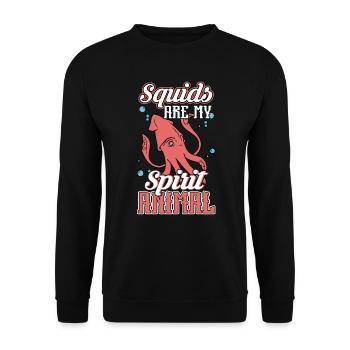 Squid are my soul animal - Unisex Sweatshirt - black - Front - Alina (178cm) & Michal (187cm)