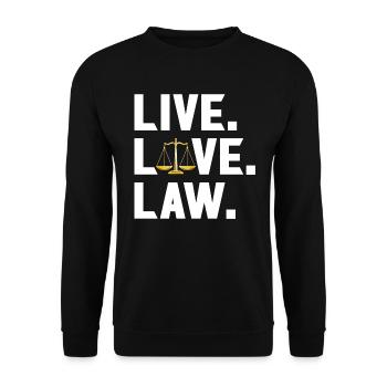 Life - Love - Law - Law student - Unisex Sweatshirt - black - Front - Alina (178cm) & Michal (187cm)