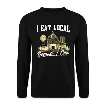 I eat local because I can - Unisex Sweatshirt - black - Front - Alina (178cm) & Michal (187cm)