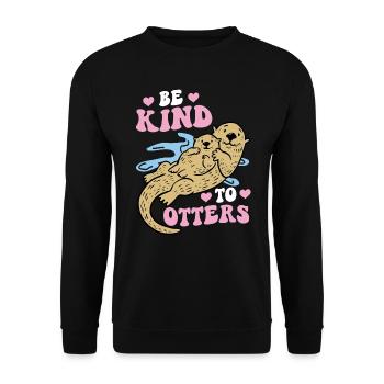 Be kind to otters - Otter - Unisex Sweatshirt - black - Front - Alina (178cm) & Michal (187cm)