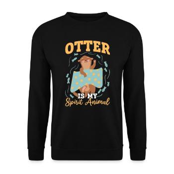 Otter is my soul animal - Unisex Sweatshirt - black - Front - Alina (178cm) & Michal (187cm)