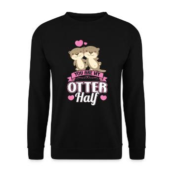 Tu es ma moitié loutre - Sweat-shirt Unisexe - noir - Devant - Alina (178cm) & Michal (187cm)
