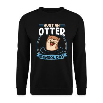 Nur Ein Otter-schultag - Unisex Pullover - Schwarz - Vorne - Alina (178cm) & Michal (187cm)