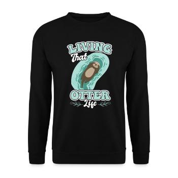 La vie de la loutre - Sweat-shirt Unisexe - noir - Devant - Alina (178cm) & Michal (187cm)