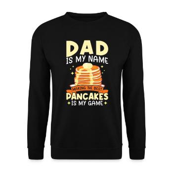 Dad makes the best pancakes - Unisex Sweatshirt - black - Front - Alina (178cm) & Michal (187cm)