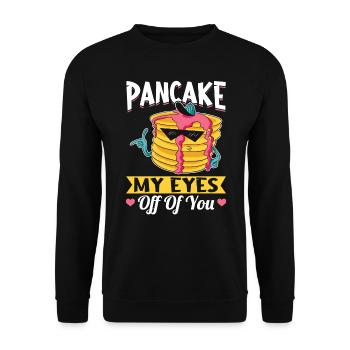 Pancake My Eyes Off Of You – Pfannkuchenmacher - Unisex Pullover - Schwarz - Vorne - Alina (178cm) & Michal (187cm)