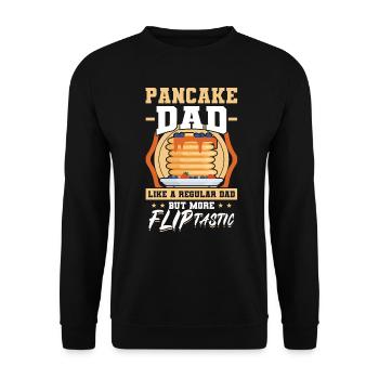 Fliptastic Pancake Dad - Pancake Maker - Unisex Sweatshirt - black - Front - Alina (178cm) & Michal (187cm)