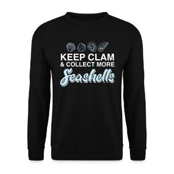 Keep shells and collect more mussels - Unisex Sweatshirt - black - Front - Alina (178cm) & Michal (187cm)