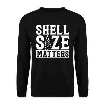 La taille de la coquille compte - Muschel - Sweat-shirt Unisexe - noir - Devant - Alina (178cm) & Michal (187cm)