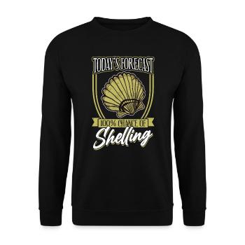 Les prévisions d’aujourd’hui sont en train de bombarder - Seashell - Sweat-shirt Unisexe - noir - Devant - Alina (178cm) & Michal (187cm)