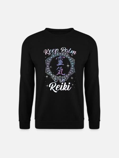 Hold the palm of your hand and do Reiki - Unisex Sweatshirt - black