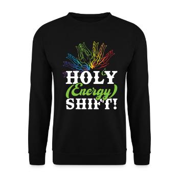 Holy Energy Shift - Reiki-praktizierender - Unisex Pullover - Schwarz - Vorne - Alina (178cm) & Michal (187cm)