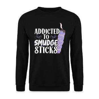 Süchtig Nach Räucherstäbchen Reiki-praktizierender - Unisex Pullover - Schwarz - Vorne - Alina (178cm) & Michal (187cm)