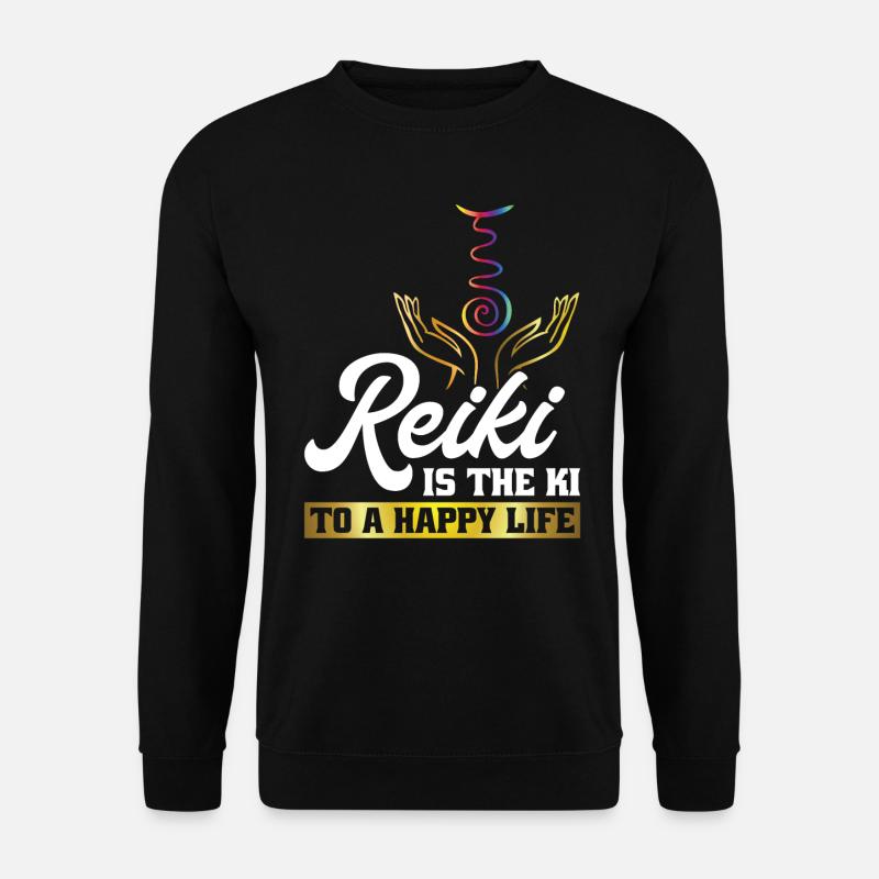 Reiki Ist Das Ki Für Ein Glückliches Leben - Reiki - Unisex Pullover - Schwarz