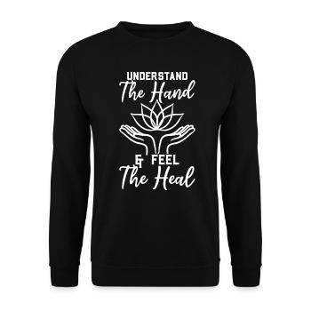 Understanding the Hand and Feeling the Healing - Reiki - Unisex Sweatshirt - black - Front - Alina (178cm) & Michal (187cm)