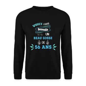 Idée De Cadeau Drôle Pour Les Beaux Gosses - Sweat-shirt Unisexe - noir - Devant - Alina (178cm) & Michal (187cm)