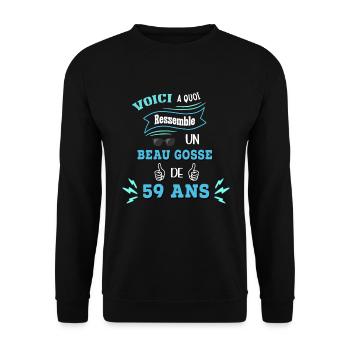 Idée De Cadeau Drôle Pour Les Beaux Gosses - Sweat-shirt Unisexe - noir - Devant - Alina (178cm) & Michal (187cm)
