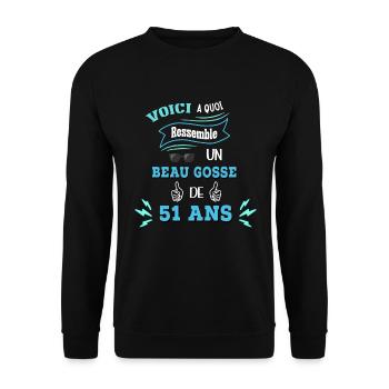 Idée De Cadeau Drôle Pour Les Beaux Gosses - Sweat-shirt Unisexe - noir - Devant - Alina (178cm) & Michal (187cm)
