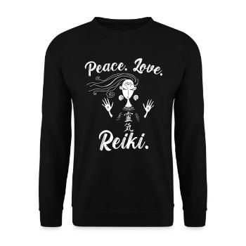 Papa Ist Mein Name - Reiki Ist Mein Spiel - Unisex Pullover - Schwarz - Vorne - Alina (178cm) & Michal (187cm)