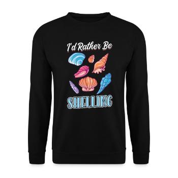 I'd rather peel - Seashell - Unisex Sweatshirt - black - Front - Alina (178cm) & Michal (187cm)