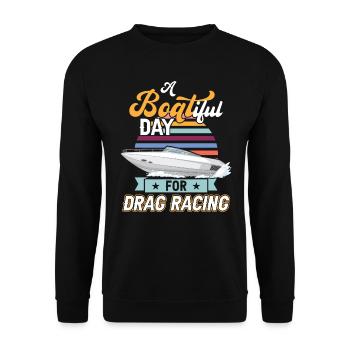 Une journée bateau pour les courses de dragsters - Drag Boat Racing - Sweat-shirt Unisexe - noir - Devant - Alina (178cm) & Michal (187cm)