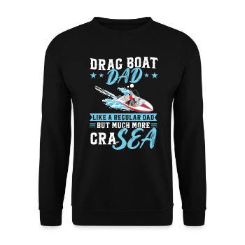 Drag Boat Dad - Wie Ein Normaler Vater - Unisex Pullover - Schwarz - Vorne - Alina (178cm) & Michal (187cm)