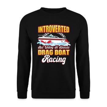 Bereit, Drag Boat Racing Zu Diskutieren - Unisex Pullover - Schwarz - Vorne - Alina (178cm) & Michal (187cm)