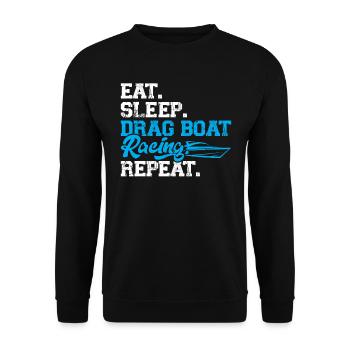 Manger - Dormir - Course de dragster - Répéter - Sweat-shirt Unisexe - noir - Devant - Alina (178cm) & Michal (187cm)