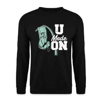 Mode U activé – Saut à la perche - Sweat-shirt Unisexe - noir - Devant - Alina (178cm) & Michal (187cm)