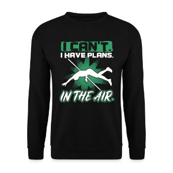 Ich Kann Nicht. Ich Habe Pläne. In Der Luft. - Unisex Pullover - Schwarz - Vorne - Alina (178cm) & Michal (187cm)
