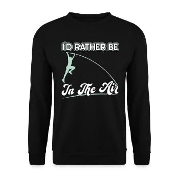 Ich Wäre Lieber In Der Luft - Pole Jumping - Unisex Pullover - Schwarz - Vorne - Alina (178cm) & Michal (187cm)
