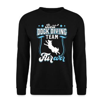 Best Dock Diving Team FURever - Unisex Pullover - Schwarz - Vorne - Alina (178cm) & Michal (187cm)