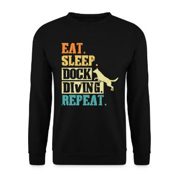 Manger. Dormir. Plongée à quai. Réessayez. - Sweat-shirt Unisexe - noir - Devant - Alina (178cm) & Michal (187cm)