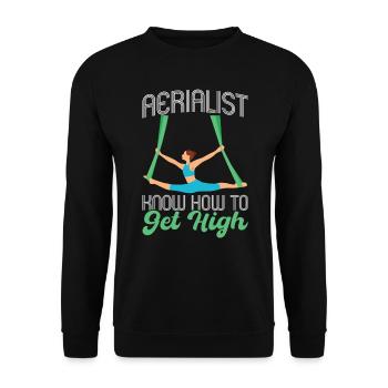 I Know How To Get High - Aerialist - Unisex Pullover - Schwarz - Vorne - Alina (178cm) & Michal (187cm)